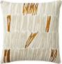 Judy Ross Textiles Hand-Embroidered Chain Stitch Static Throw Pillow cream/oyster/gold rayon